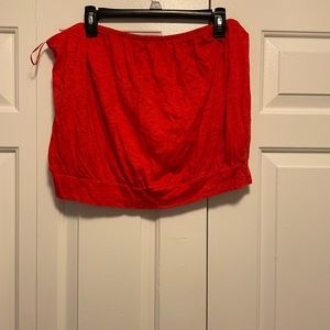 Never Worn Cropped Red Tube Top